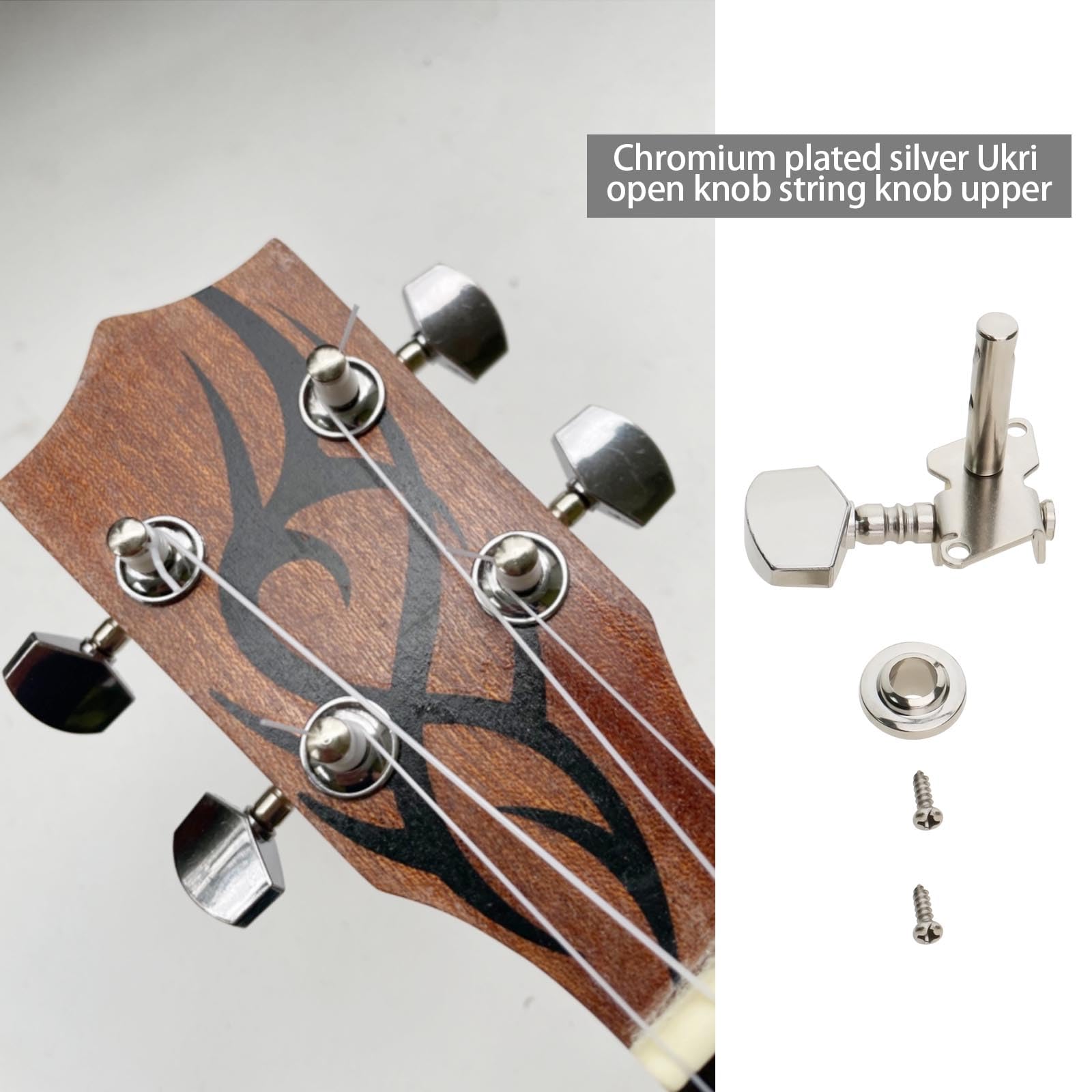 Meccaniche Per Ukulele - Set Di 4 Pioli In Lega Di Zinco Con Bloccaggio | Accordatura Precisae Stabile - Foto 3