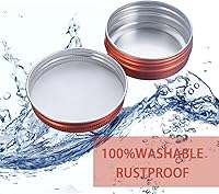 Vista 4 de Recipiente de aluminio de 1 oz / 30ml con tapa de rosca y etiquetas en blanco (Naranja - Paquete de 32)