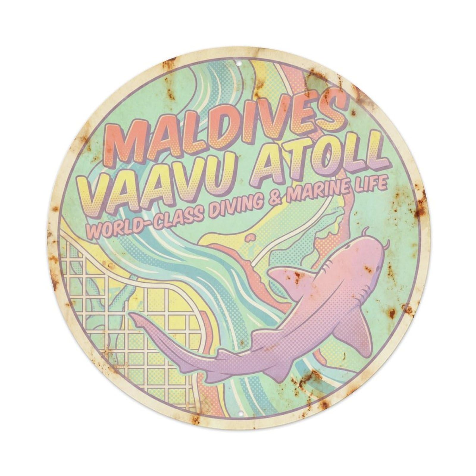 Maldives Vaavu Atoll Travel Island Paradise Metal Tin Sign