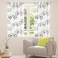 Vista 60 de Erosebridal Cortinas opacas de moda de los años 90, 30 % a 50 % para dormitorio, cortina de ventana con cinta de radio retro, tratamientos de Negro