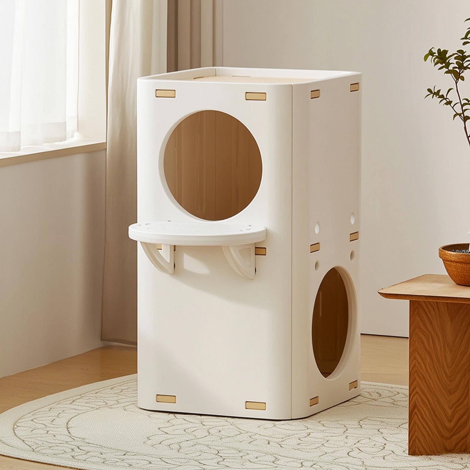 Qianly Rascador Cubo Multinivel Mueble Vertical para Esquinas