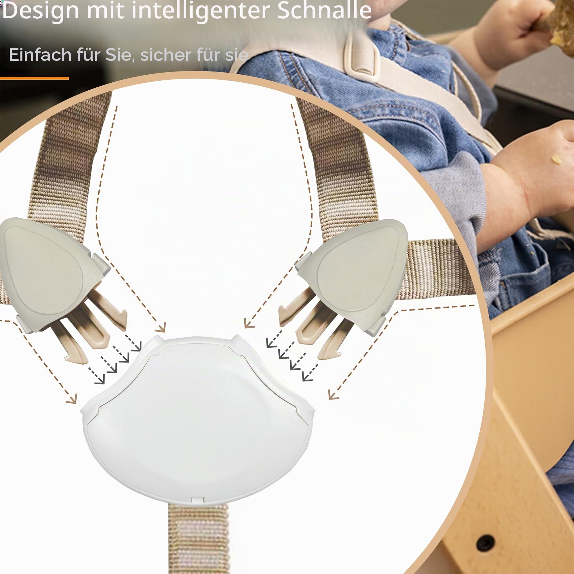5-Punkt-Geschirr - Nur kompatibel mit Tripp Trapp Baby Set - für Alter 6-36 Monate