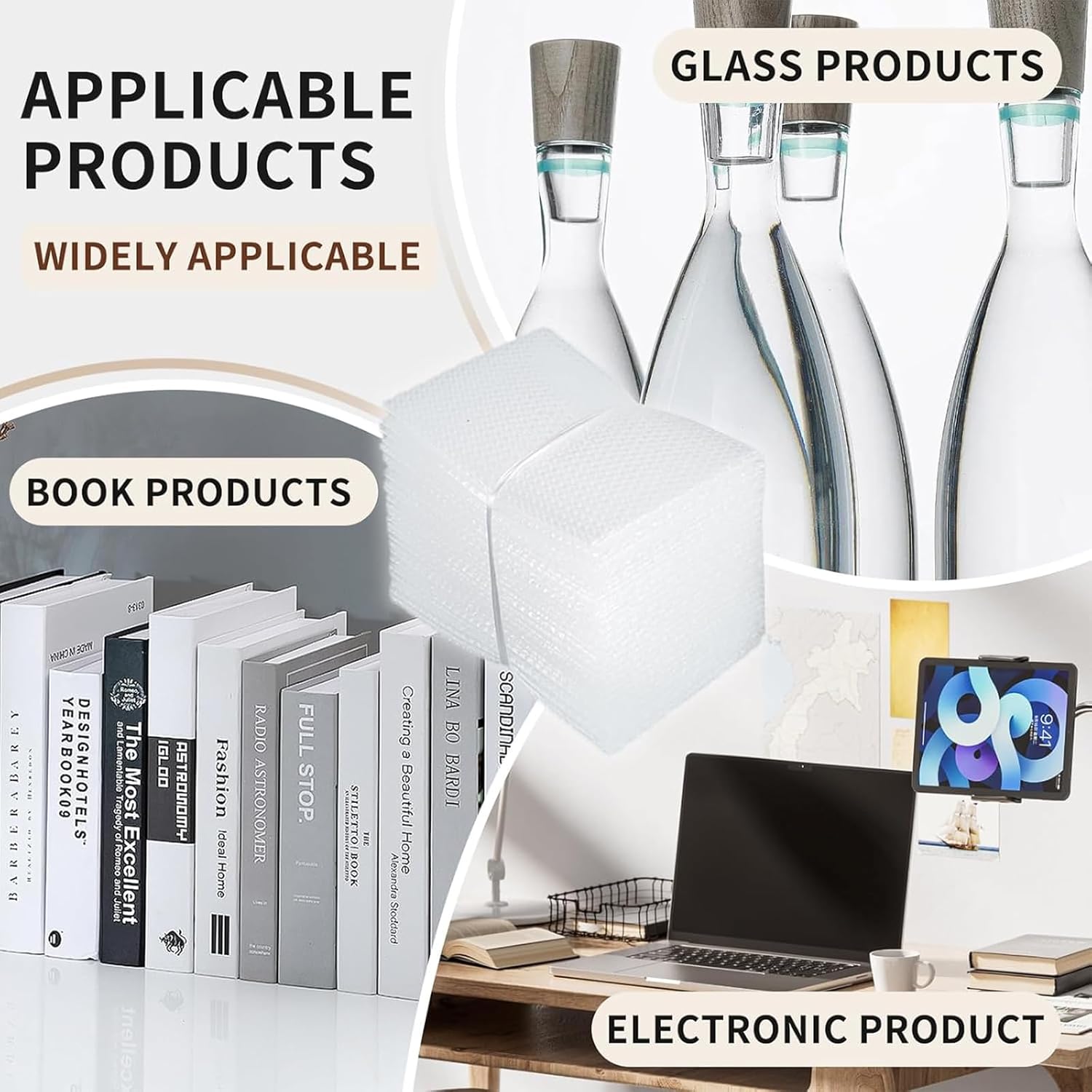 50Pcs Bubble Pouch Wraps Bag, 6''x10'' Clear Bubble Out Bags & Pouches for Packing, Double Walled Bubble Cushioning Bags for Moving and Shipping, Storage and Packing Supplies for Dishes Glasses Plates