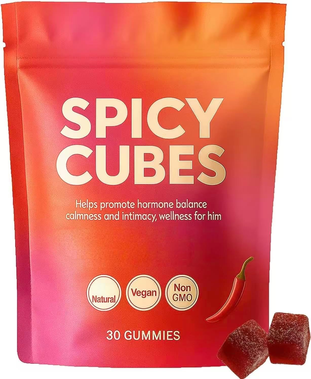 Bloques Picantes, Gomitas De Intimidad, Cubos Picantes, Gomitas De Melocotón Picante, Calma Y Bienestar De La Intimidad - 30 Gomitas ,1 pcs
