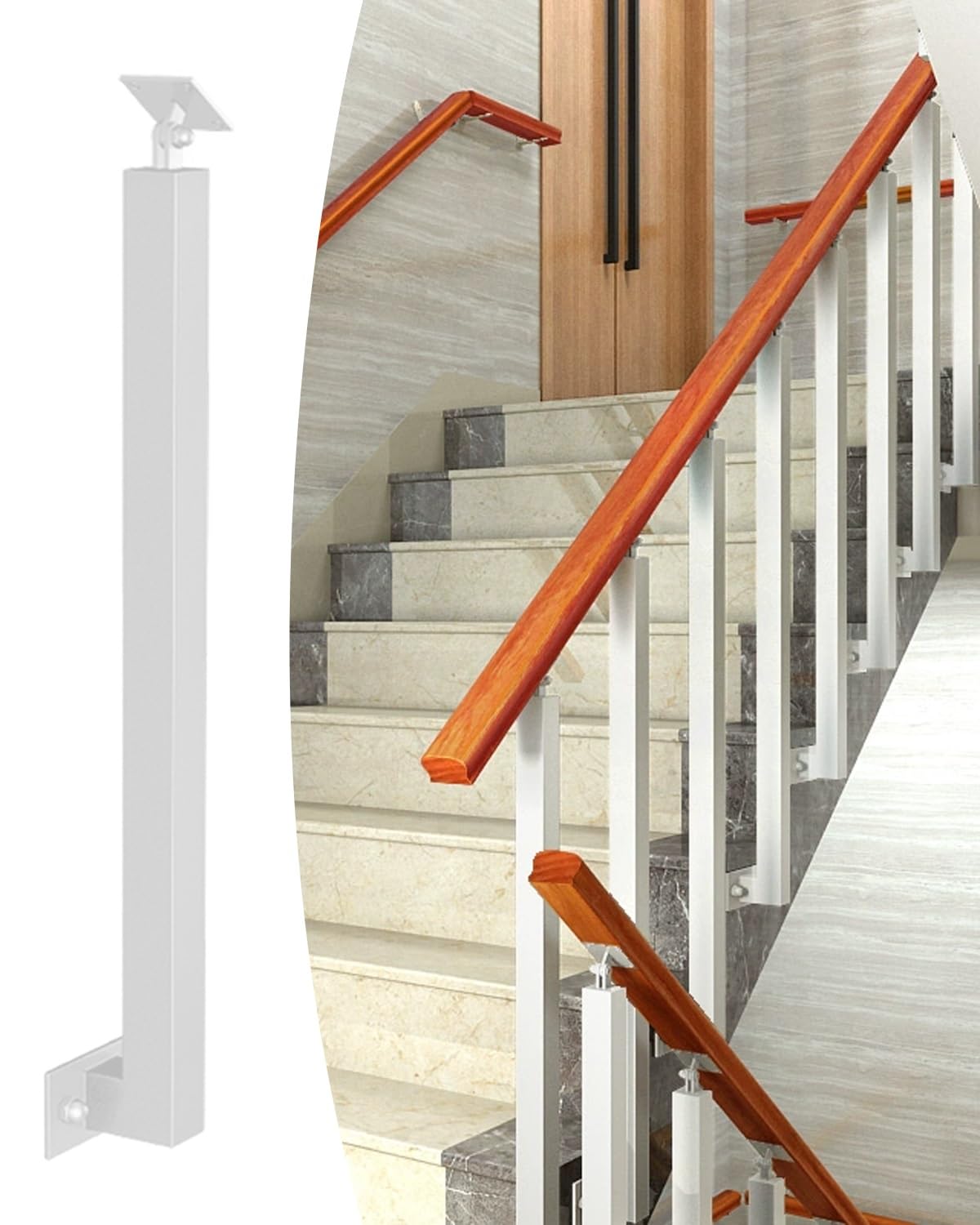 Garde-corps à montage latéral en métal pour escalier de grenier et balustres