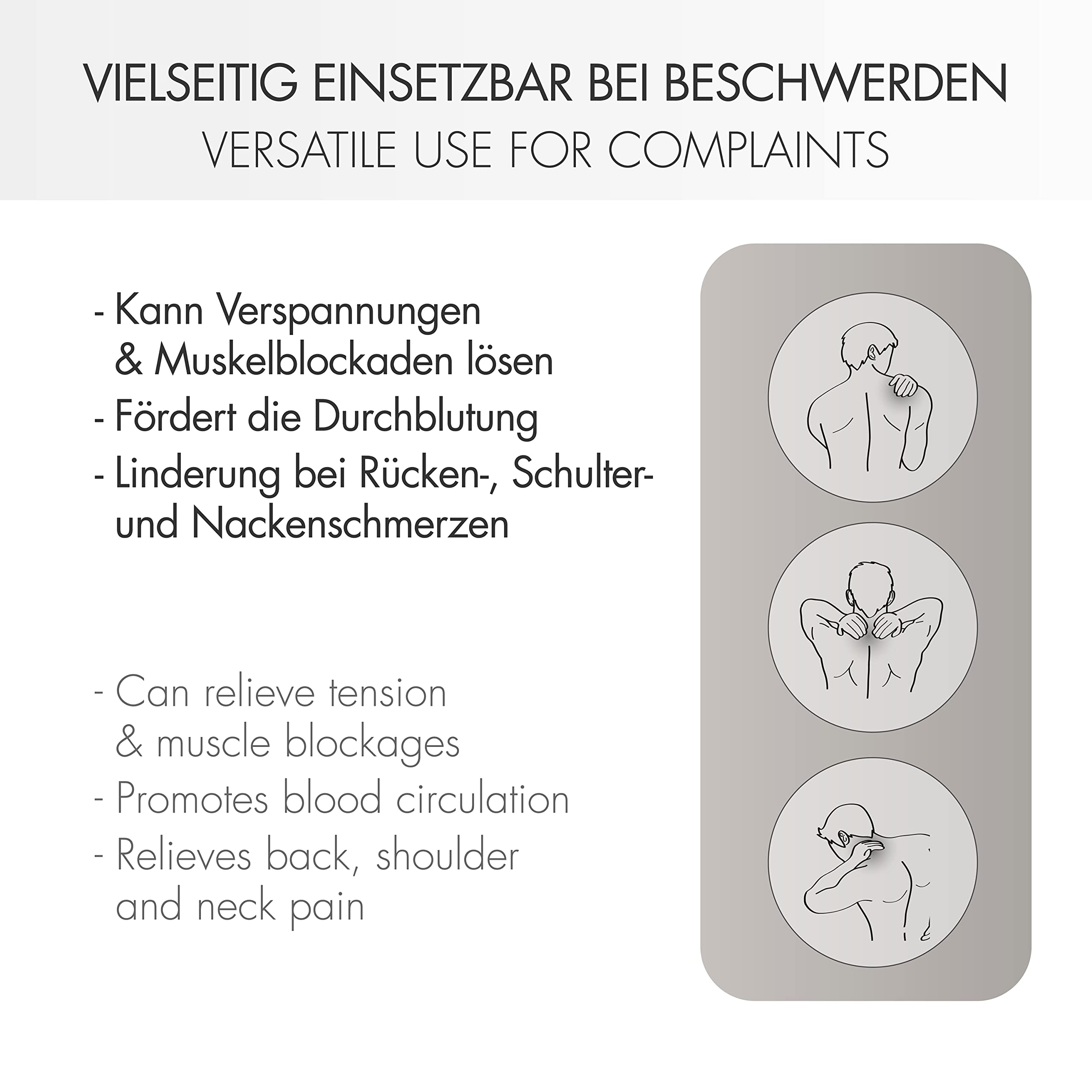 Promed Heizkissen für Rücken und Nacken mit Abschaltautomatik, Schulterheizkissen & Rückenwärmer NRP-2.0, Wärmekissen Rücken 52 x 56 cm, waschbarer Wärme Poncho