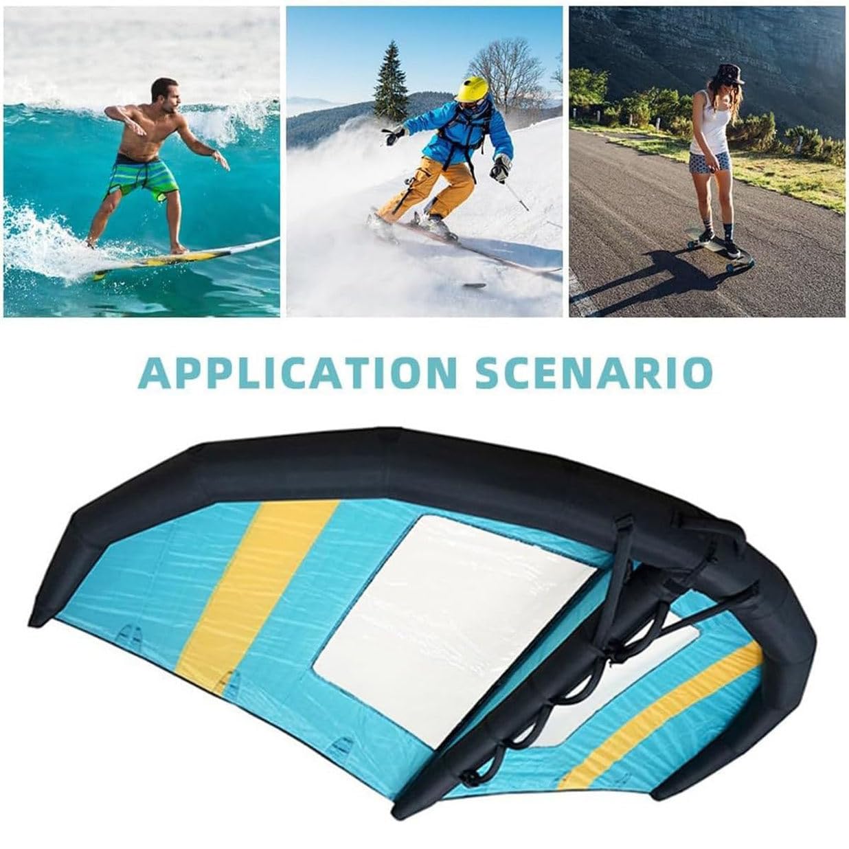 Aile De Planche à Voile Portative, Ailes Gonflables De Kitesurf En Aluminium Avec Fenêtre, Planche De Surf Gonflable Kitesurf Planche à Voile Pour Adulte Débutant Jouet De Jeu D'eau De Neige,5㎡