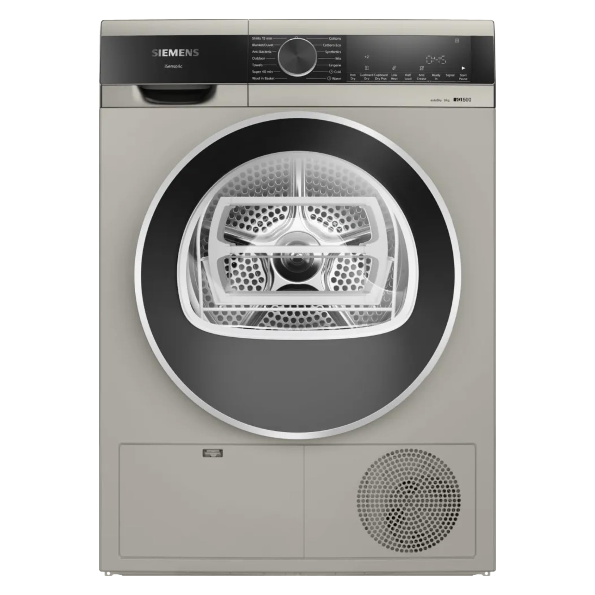 Siemens 9 kg Fully Automatic Front load Condenser Tumble Clothes Dryer WP41G208IN, Silver Inox, Inbuilt Heater