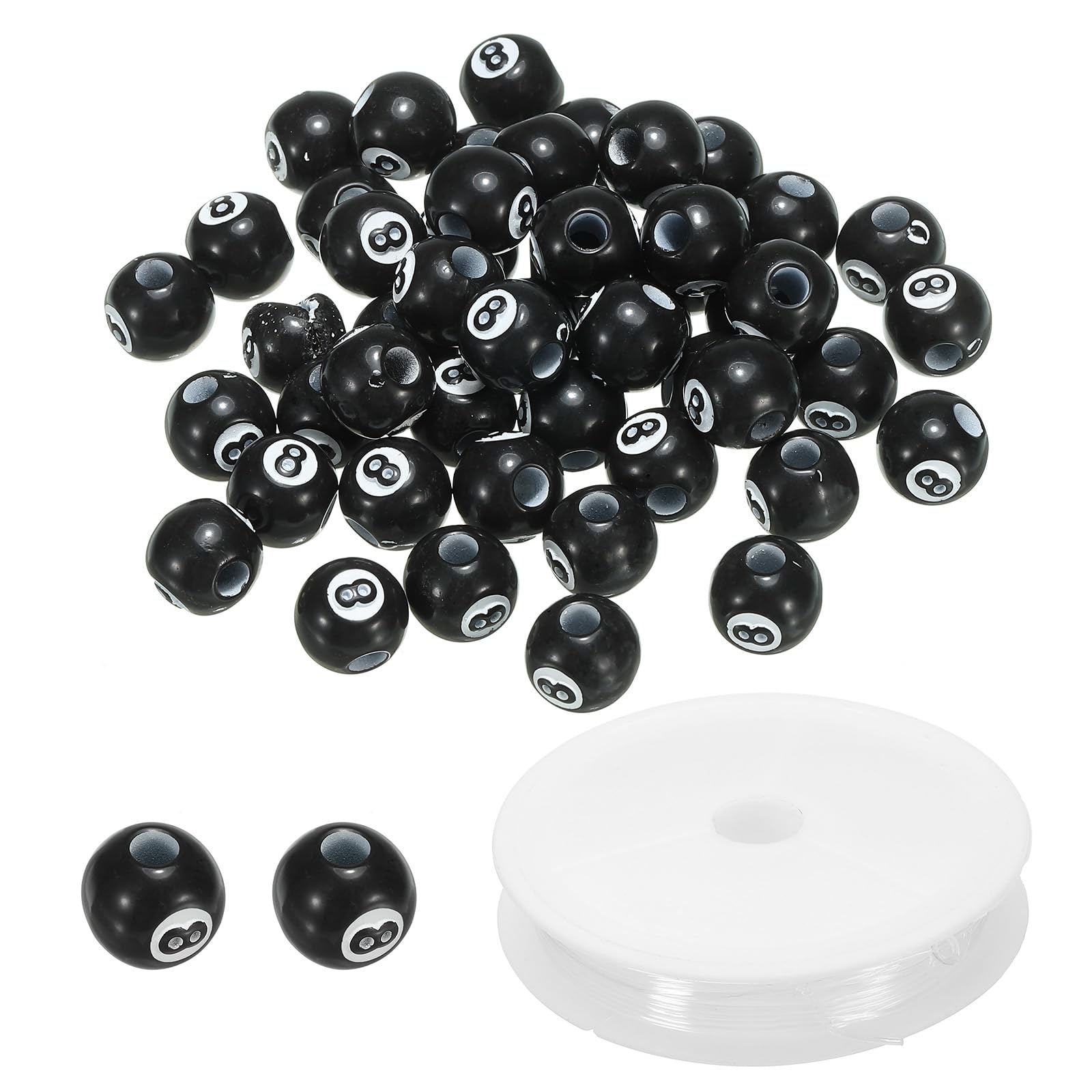 Perles de billard acryliques 12 mm PATIKIL avec fil pour création