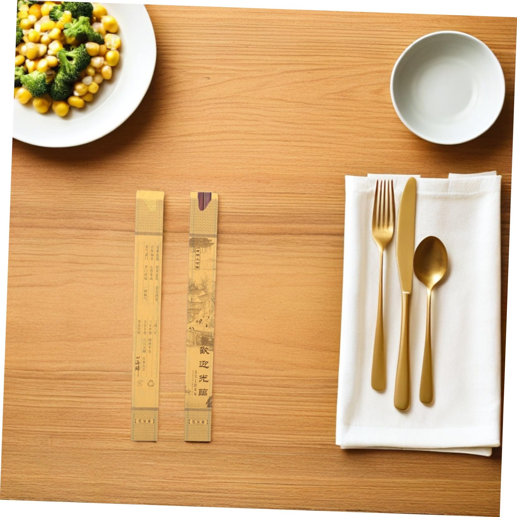 Amosfun Lot De 1 000 Pochettes en Papier pour Baguettes Style Japonais pour Couverts Fournitures De Cuisine Et De Restaurant