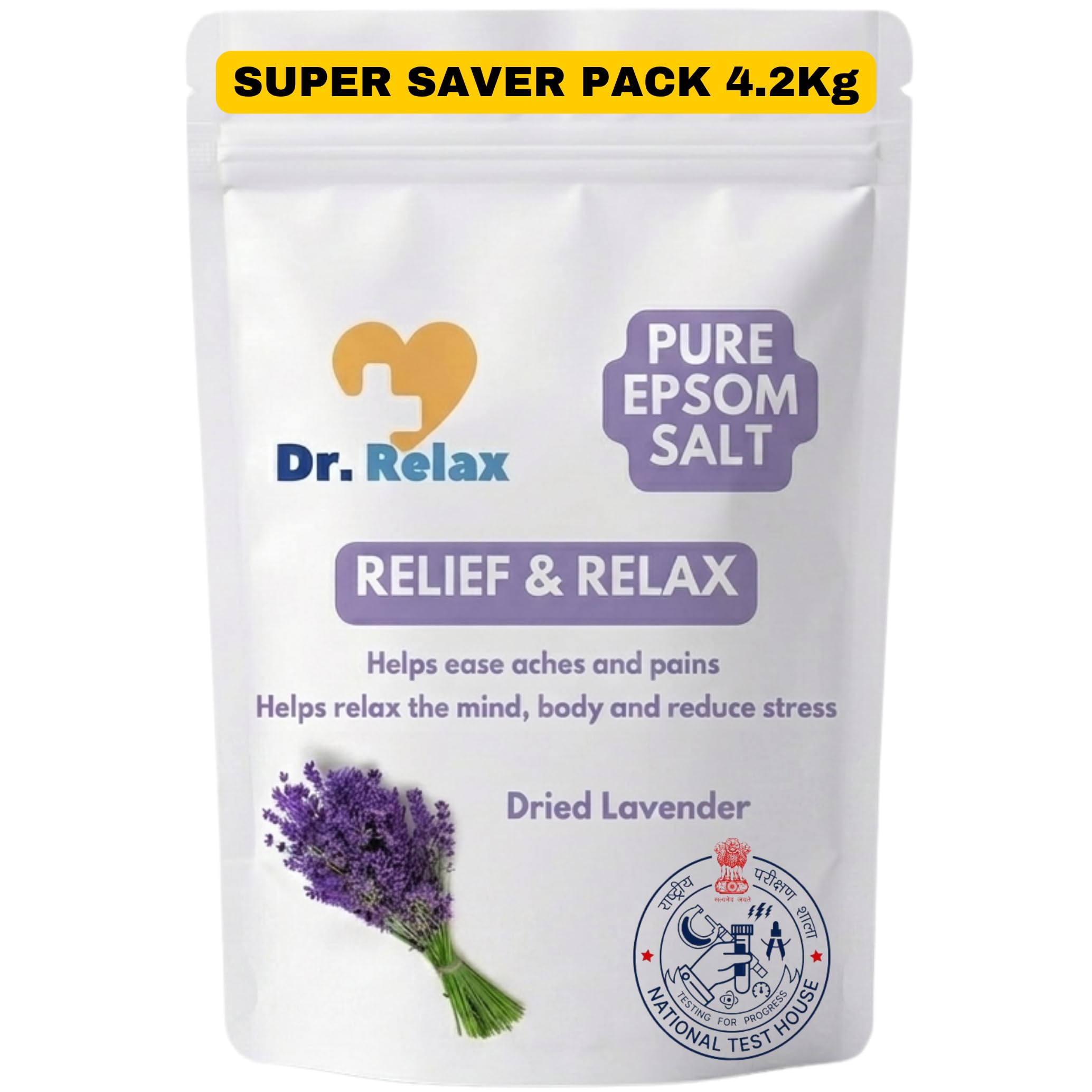 Dr.Relax 100% Pure Epsom Bath Salt Crystal | Detox Bath Salt For Stress Relief & Recovery | Relieves Muscle Pain, Cramps, Joint Stiffness & Inflammation with Magnesium Salt & Lavender 4250 Gm-picture-41
