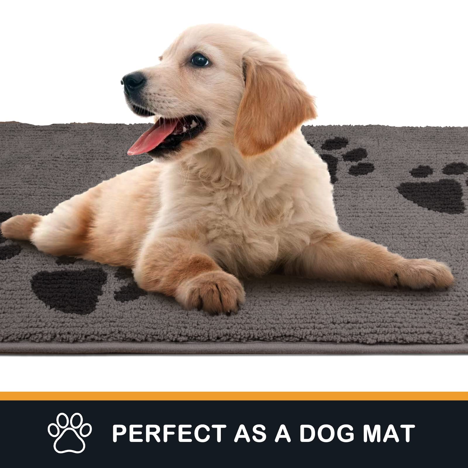 PURRUGS Dirt Trapper Door Mat 24"x35.5" - Machine Washable, Super Absorbent Entry Rug For Mud & Pets - View #6