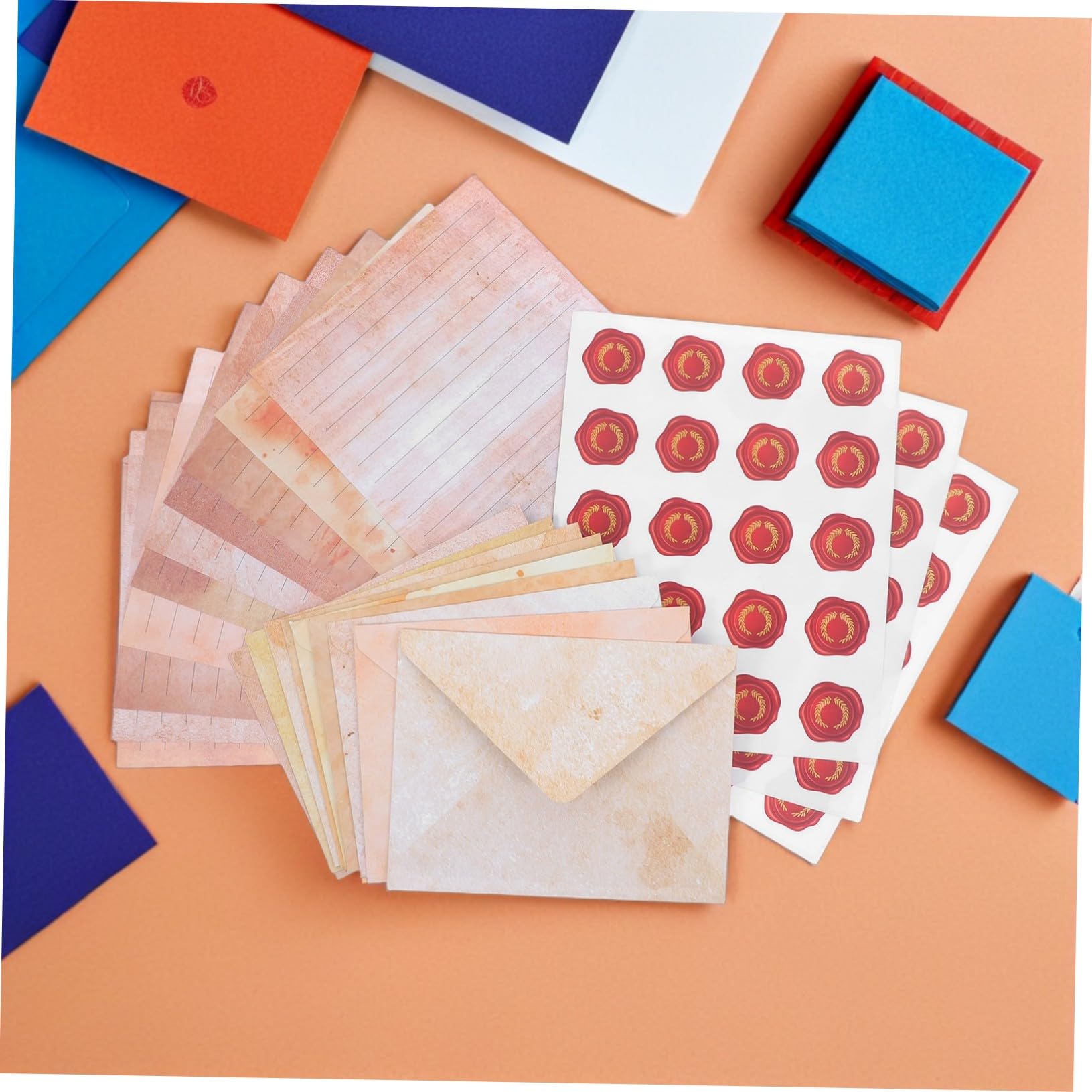 Vintage Briefpapier und Umschlag Satz 100 Satz aus Papier mit Aufklebern