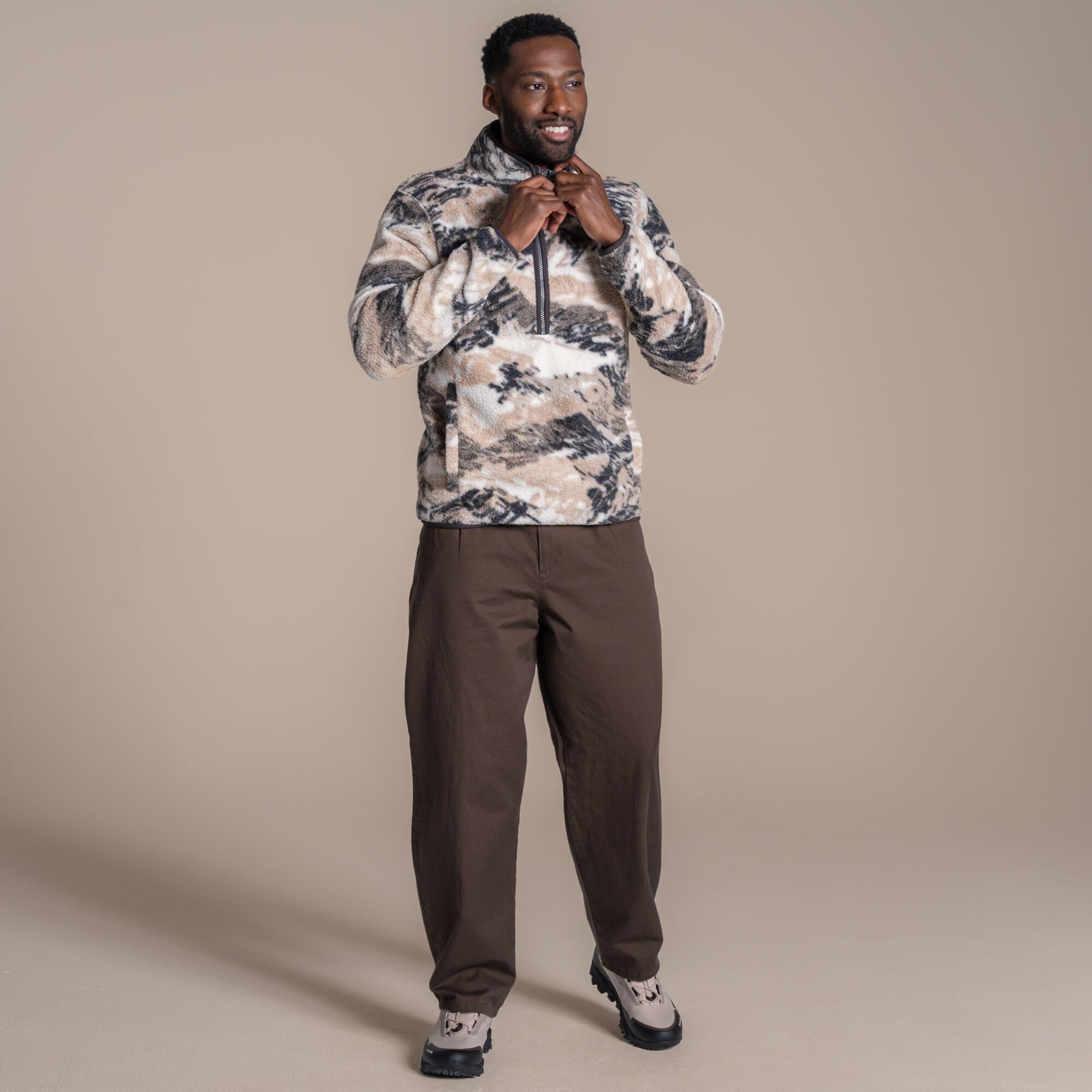 Craghoppers Tatton II - Maglia termica da uomo in pile Borg con mezza zip