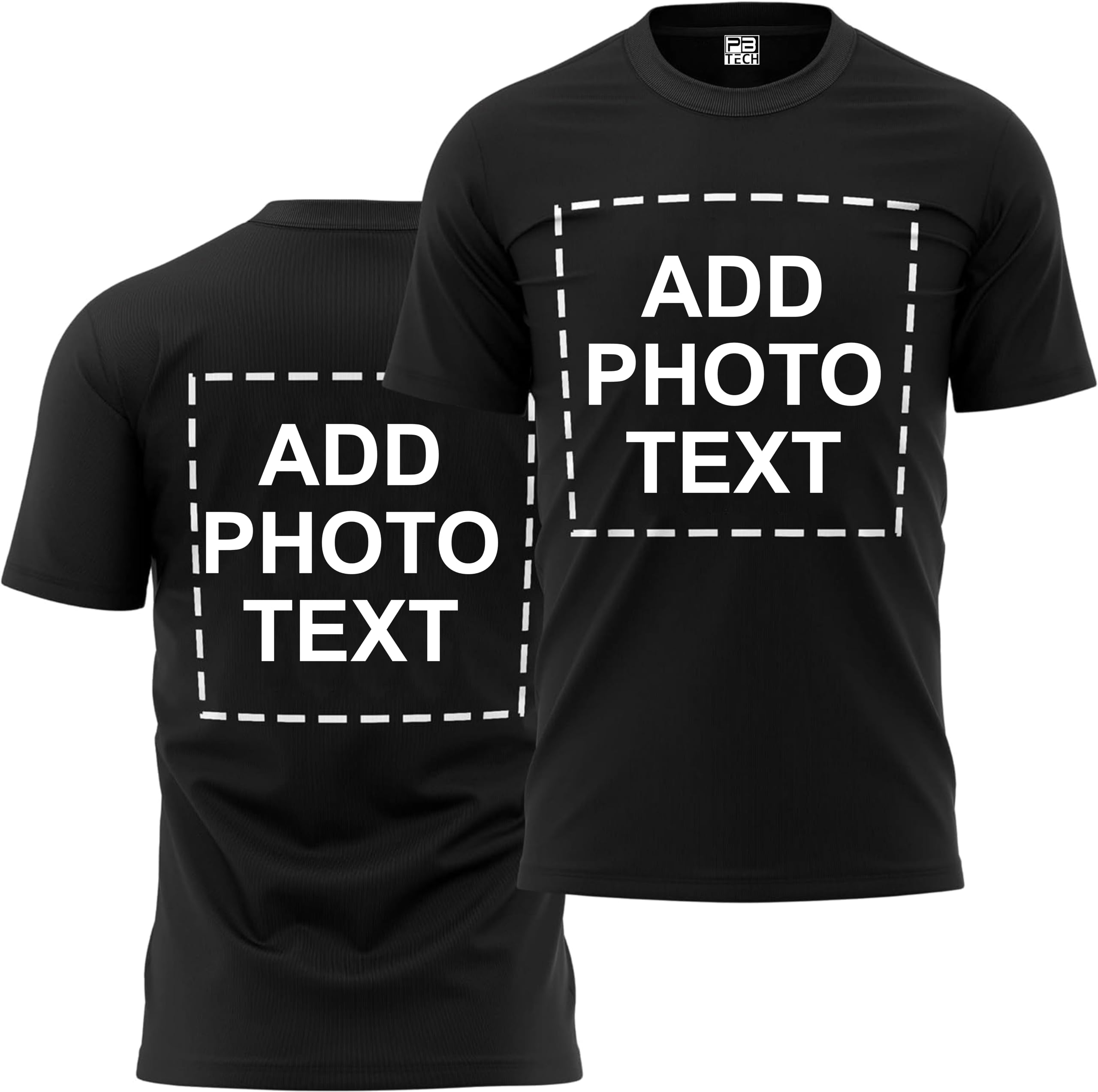PB TECH Personalised T-Shirt, Customise with Your Name and Text or Photo, Best Personlised T-Shirt for Kids, Men, Women, Boys, Girls, Husband, Wife for Any one.