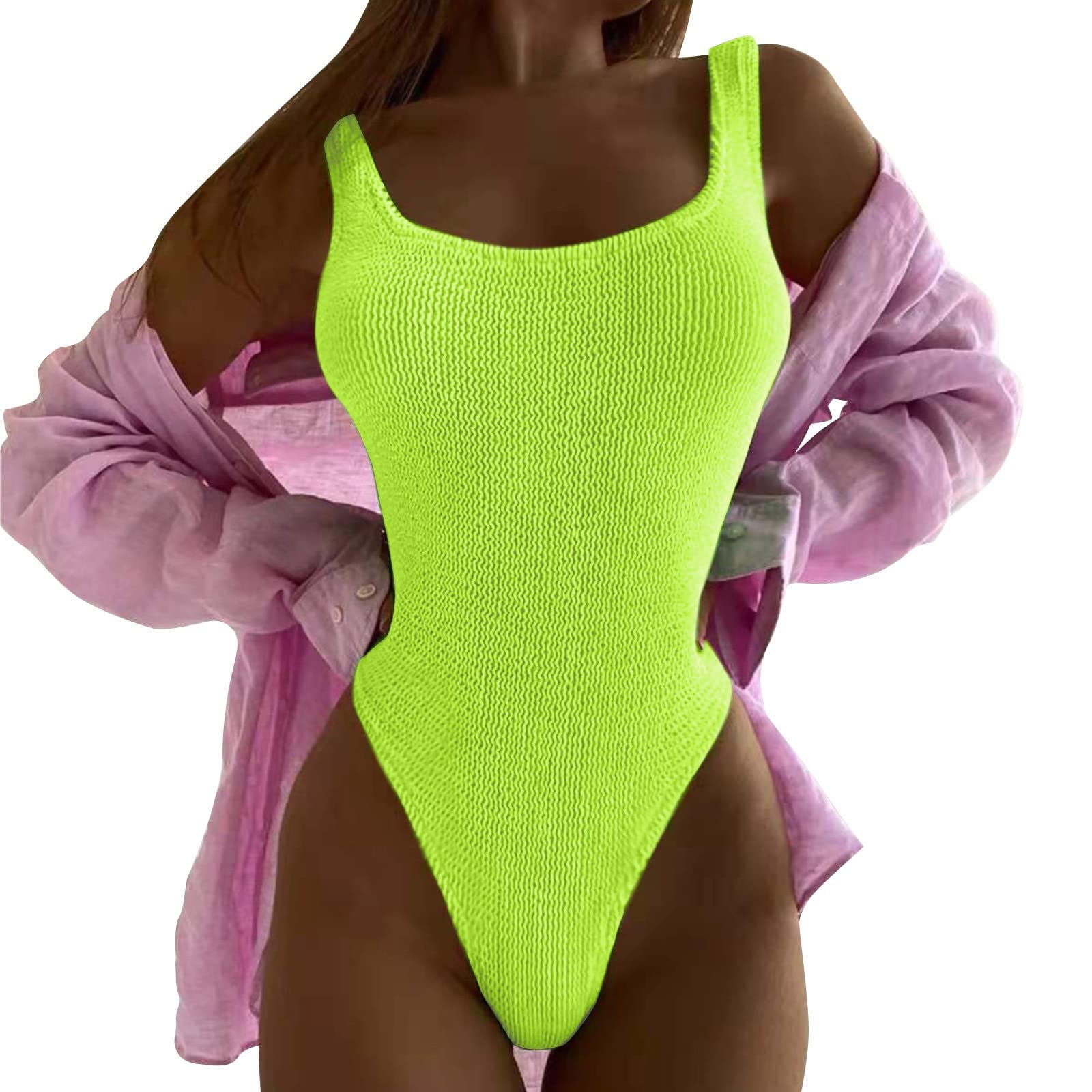 Generico Traje de baño de una pieza para mujer de verano y piscina Push Up, elegante contenitivo de barriga, sexy, tallas grandes, Surf brasileño, monokini deportivo, una pieza, playa