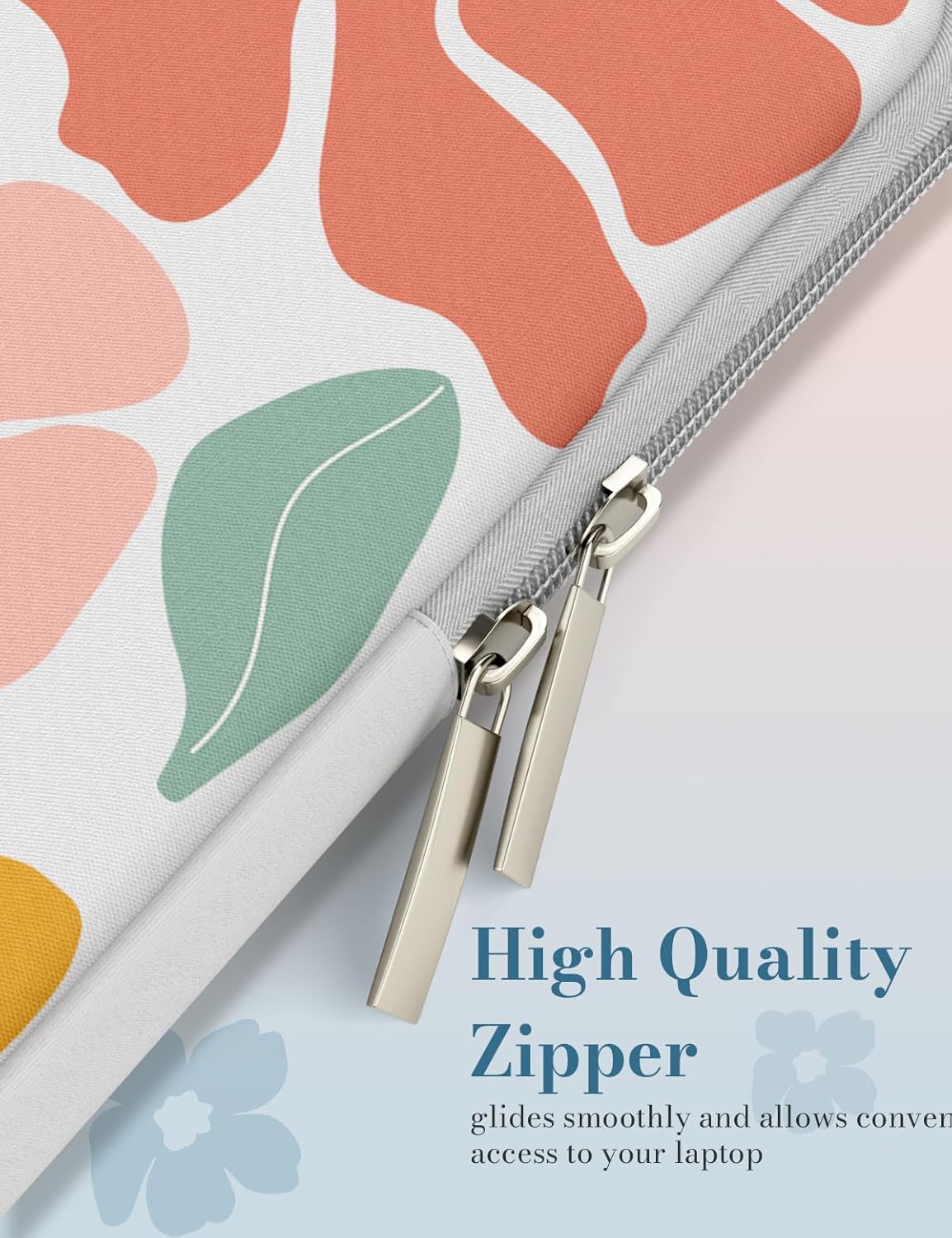 iCasso Laptop Sleeve 13 inch for MacBook Air 13-13.6 inch M3/M2/M1, Laptop Sleeve for MacBook Pro 13 inch 2024-2016, Slim Protective Travel Carrying Case for MacBook Pro 14 inch, Colorful Flower - Image 6