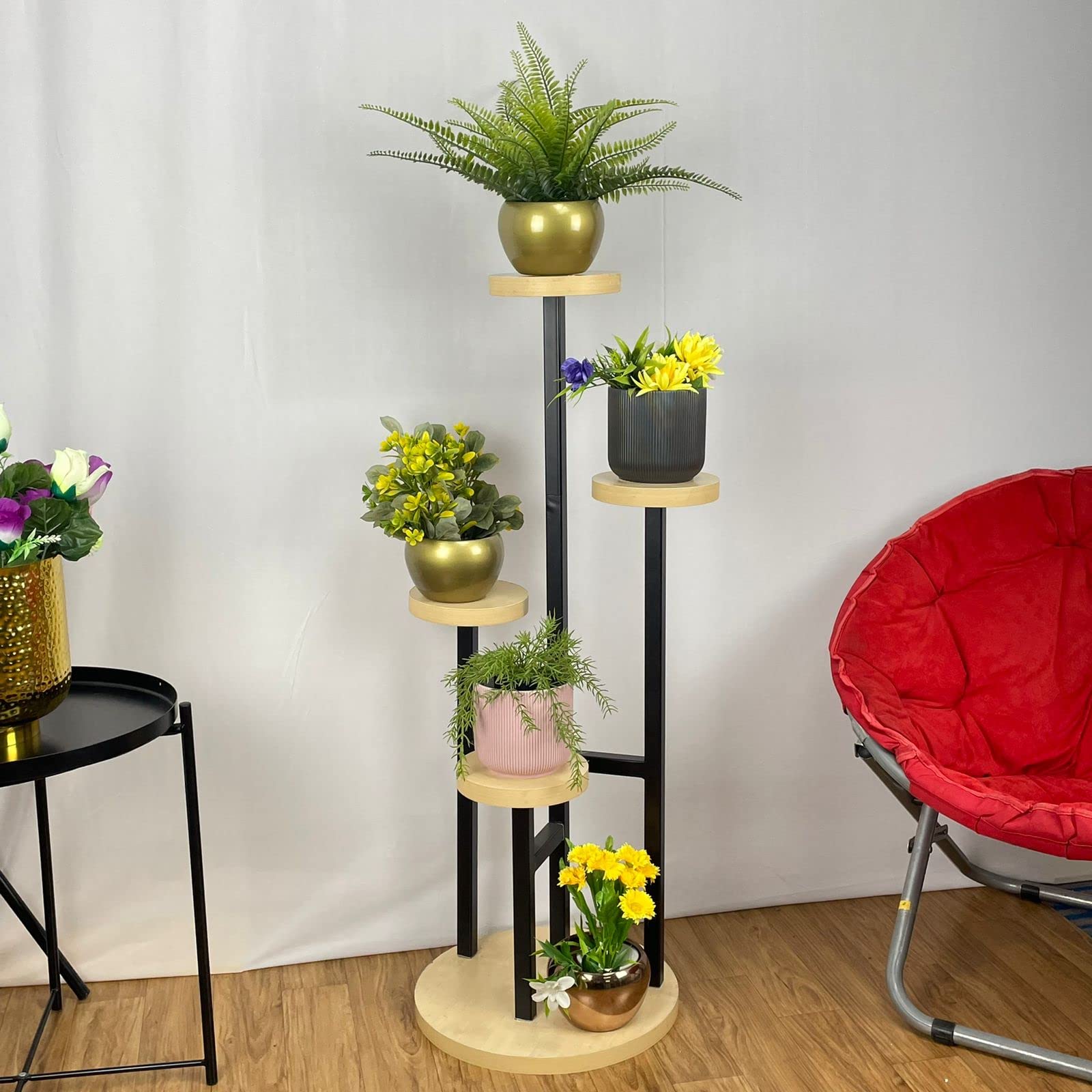 EDEN-ADINA Plant Stand Indoor Outdoor, Corner Metal Black Plant Stands for Multiple Plants, Tiered Plant Holder Stand Tall Flower Display Shelf for Patio Garden Living Room Balcony Bedroom (B099K2Y2KG) Amazon Price History, Amazon Price Tracker