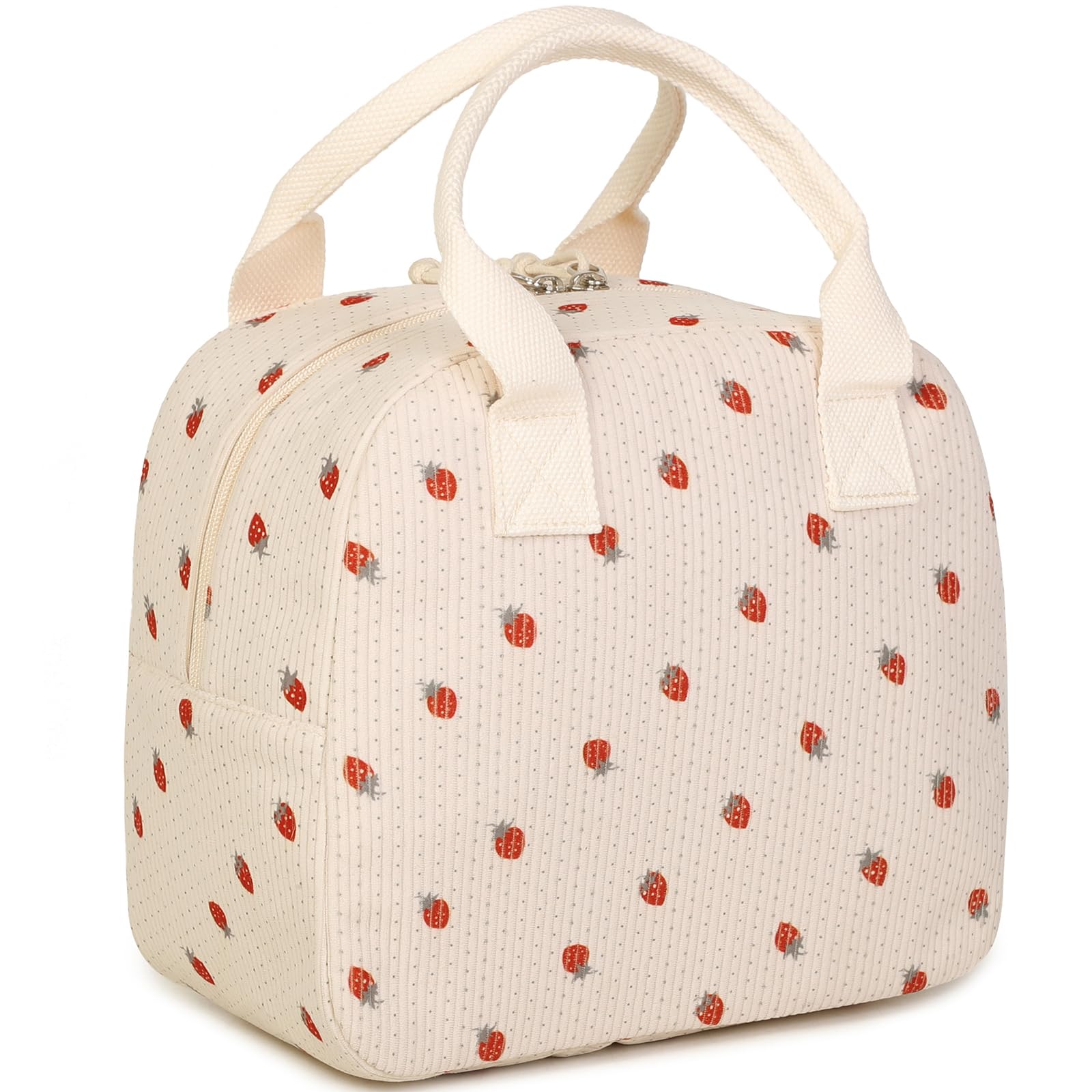Lunch Box for Women Cute Corduroy Lunch Bag Reusable Thermal Cooler Bags for Work Picnic Travel or Daily