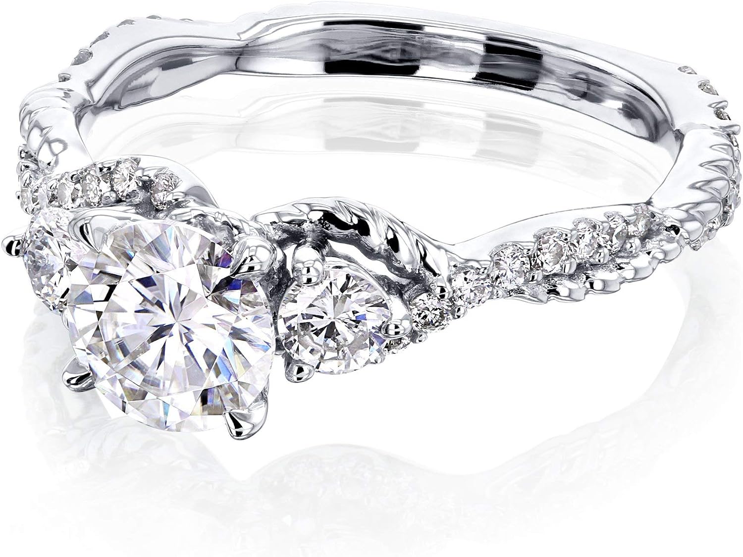 Kobelli 3 Stone Moissanite Snake Ring (DEF/VS)