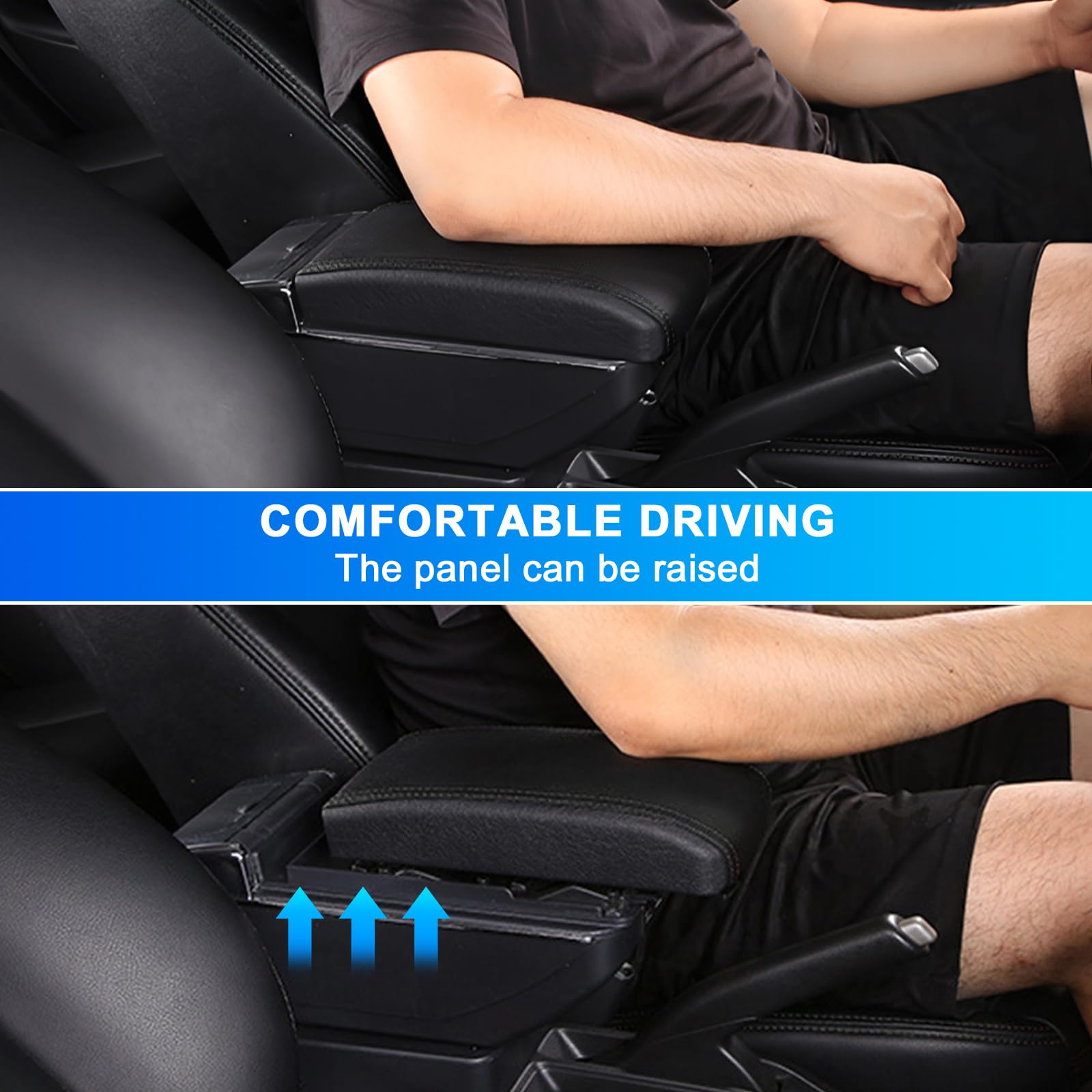 Auto Bracciolo Compatibile con Opel/Vauxhall Astra J 2009-2015 Scatola Portaoggetti per Bracciolo Console Centrale Poggiabraccio Braccio vano Portaogget Doppio Strato con 7 Porte di USB