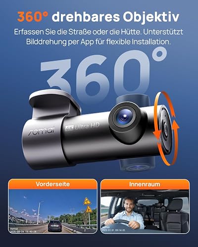 70mai Dashcam Auto M310 Plus 4K, 2160P Mini Dashcam Auto con WiFi e App - 6