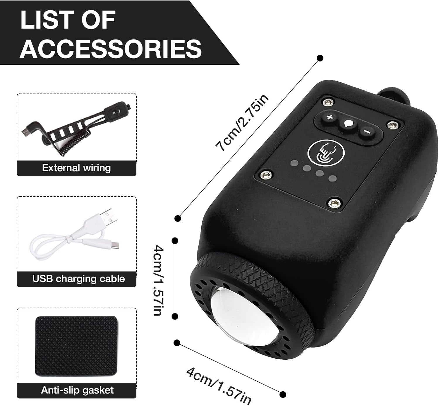 Bike Horn, Bicycle Horn with Large Range Floodlight, IPX5 Waterproof with USB Rechargeable Bike Electronic Horn