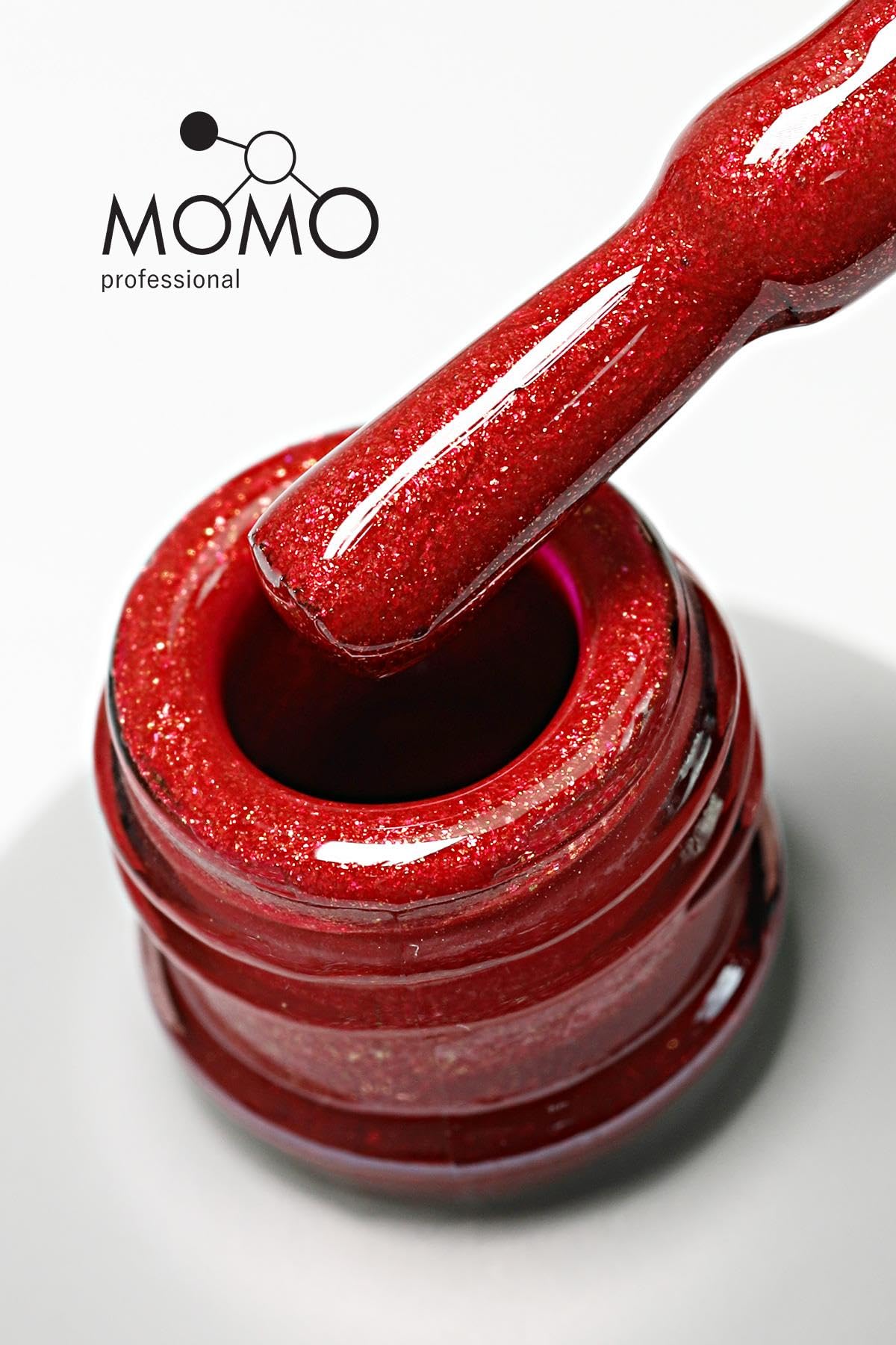MOMO professional Kalıcı Oje S027 Yoğun Işıltılı Bordo Kırmızı 4 ml