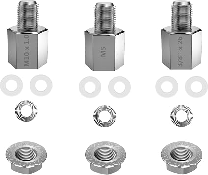 Bicycle Axle Adapter for M10 x 1.0, 3/8" x26, M5 Quick Release, Universal Bicycle Trailer Coupling Adapter