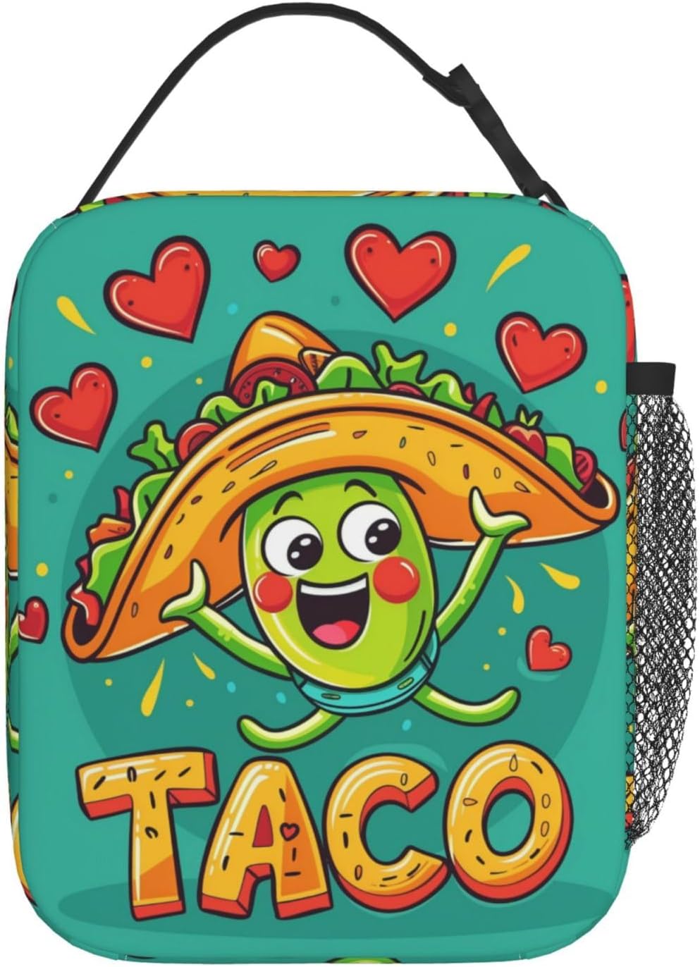 Taco Food Lunch Box for Women Men, Insulated Lunch Box Reusable Portable Lunch Bag Cooler Tote Waterproof Lunch Container for Office Picnic Work Travel - Image 3