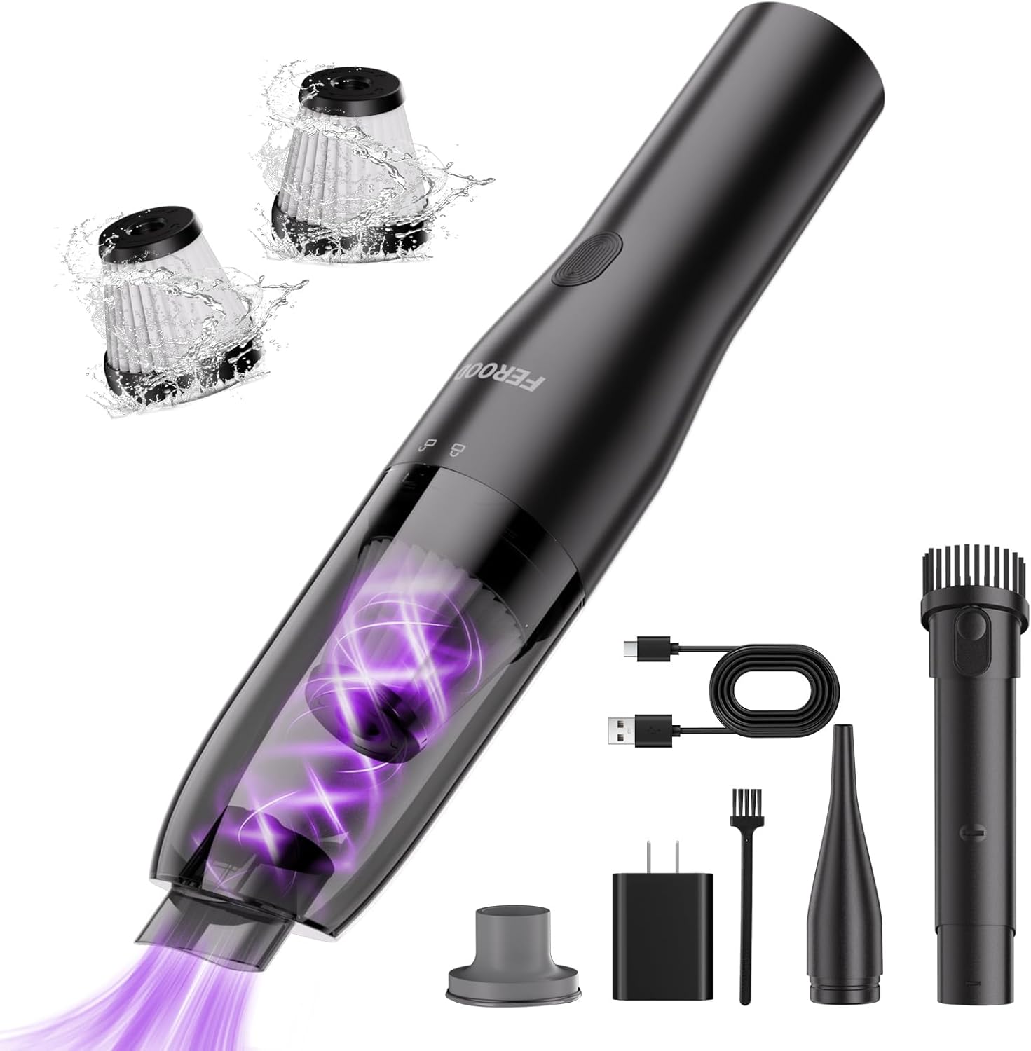 Mini aspiradora, aspiradora de mano portátil sin cable, aspiradora ultraligera de 0.86 libras para automóvil, aspiradora recargable con soplador de