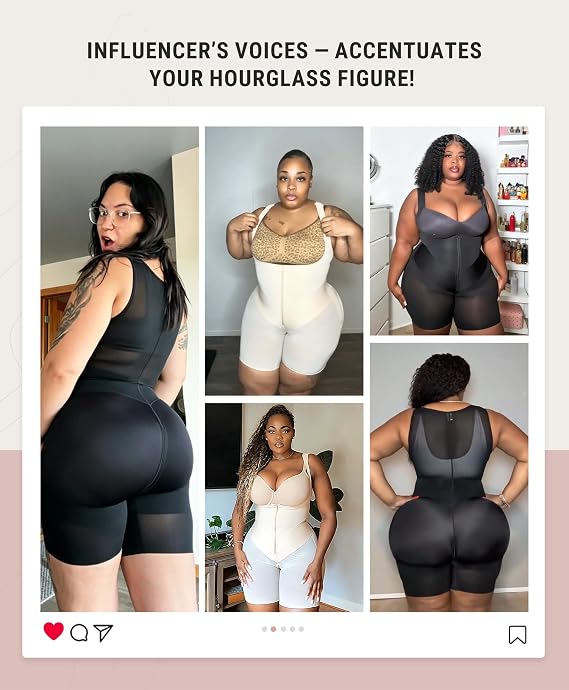 FeelinGirl Fajas Colombianas Moldeadoras Butt Lifting Shapewear Tummy Control Postpartum Faja Body Shaper with Zipper Crotch