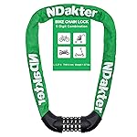 NDakter Bike Lock, 5 Digit Combination Heavy Duty Anti Theft Bicycle Chain Lock, 2.62/3.2/4.27/5/6Ft Long, High Security Resettable, Suitable for Bike, Scooter, Door, Gate, Fence-4/6mm Thick