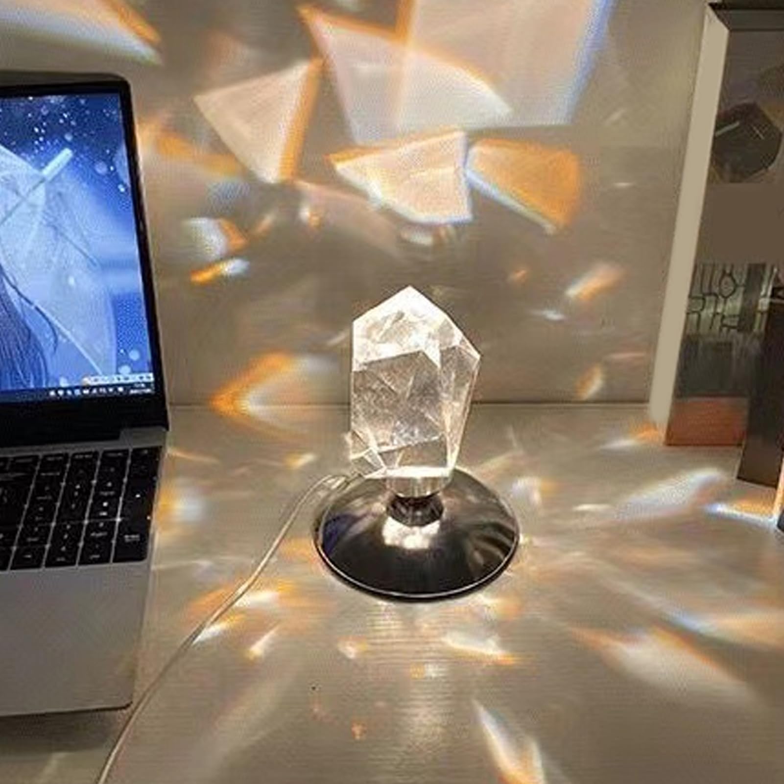 Mała lampa kryształowa, mała lampa kryształowa atmosfera Lampka nocna | Fantazyjna Lampa LED do salonu sypialnia jadalnia strona główna bar imprezy stolik nocny