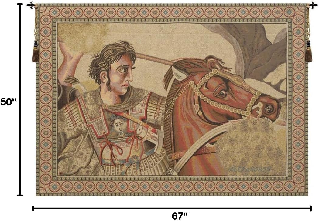Charlotte Home Furnishings Inc. Alexander The Great Italian Tapestry Wall Hanging 50 X 67 Inch Viscose Cotton And Polyester Blend Wall Art Perfect For Home Decor And Wall Decor By Alberto Passini