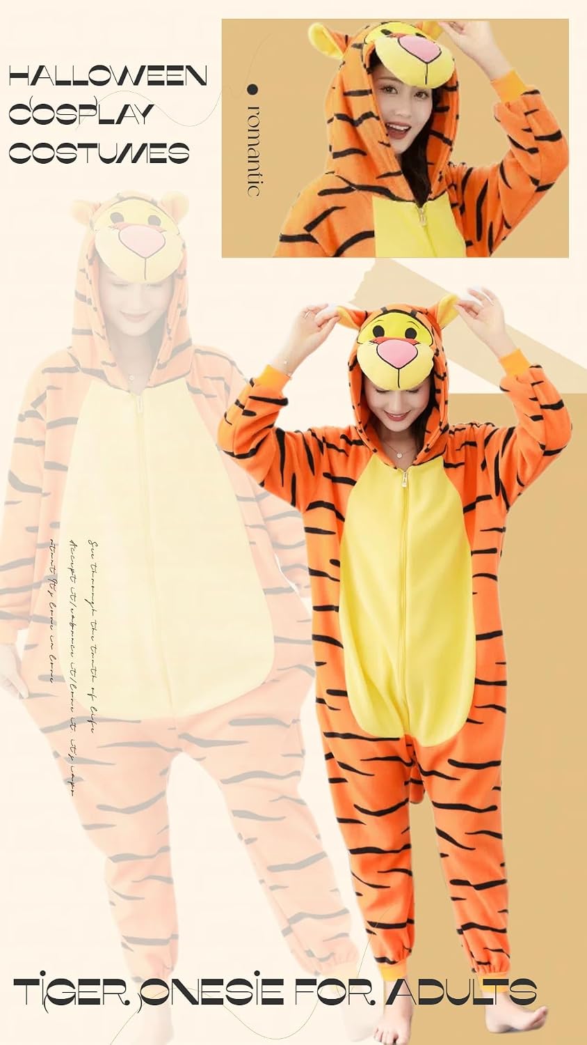 Unisex Adult Animal Onesie Pajamas Cosplay Costumes Halloween Christmas One-Piece Sleepwear for Women Men