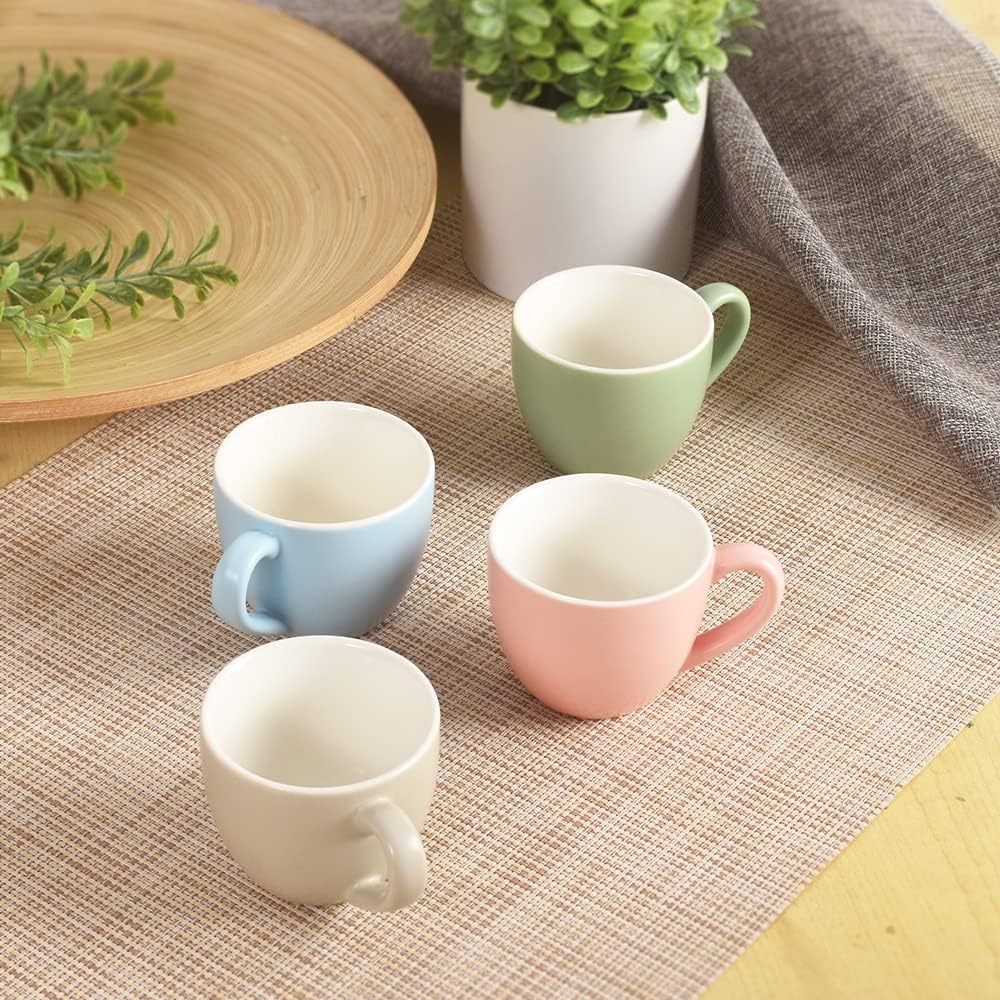 homEdge Mini Porcelain Espresso Cup, 3 Ounces / 90 ml Tiny Cofffee Mugs Demitasse for Espresso, Tea- Set of 6, Multicolor image 5
