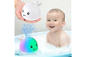 Gigilli Baby Whale Bath Toy, USB Rechargeable Bath Fountain Toy for Valentine's Day