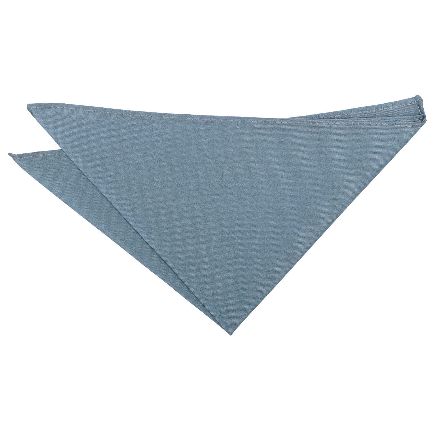 DQT Mens Plain Shantung Pocket Square - Wedding, Business & Formal Suit Handkerchief - Dusty Blue