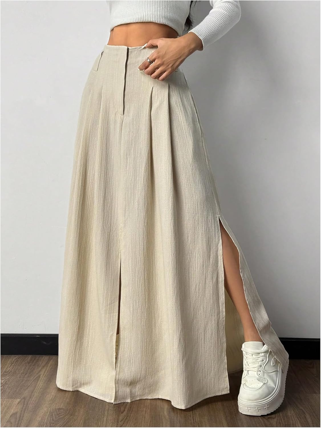 Milumia Women's Casual High Waist Maxi Skirt with Slit Elegant Ruffle Flowy A Line Long Skirts - Image 2