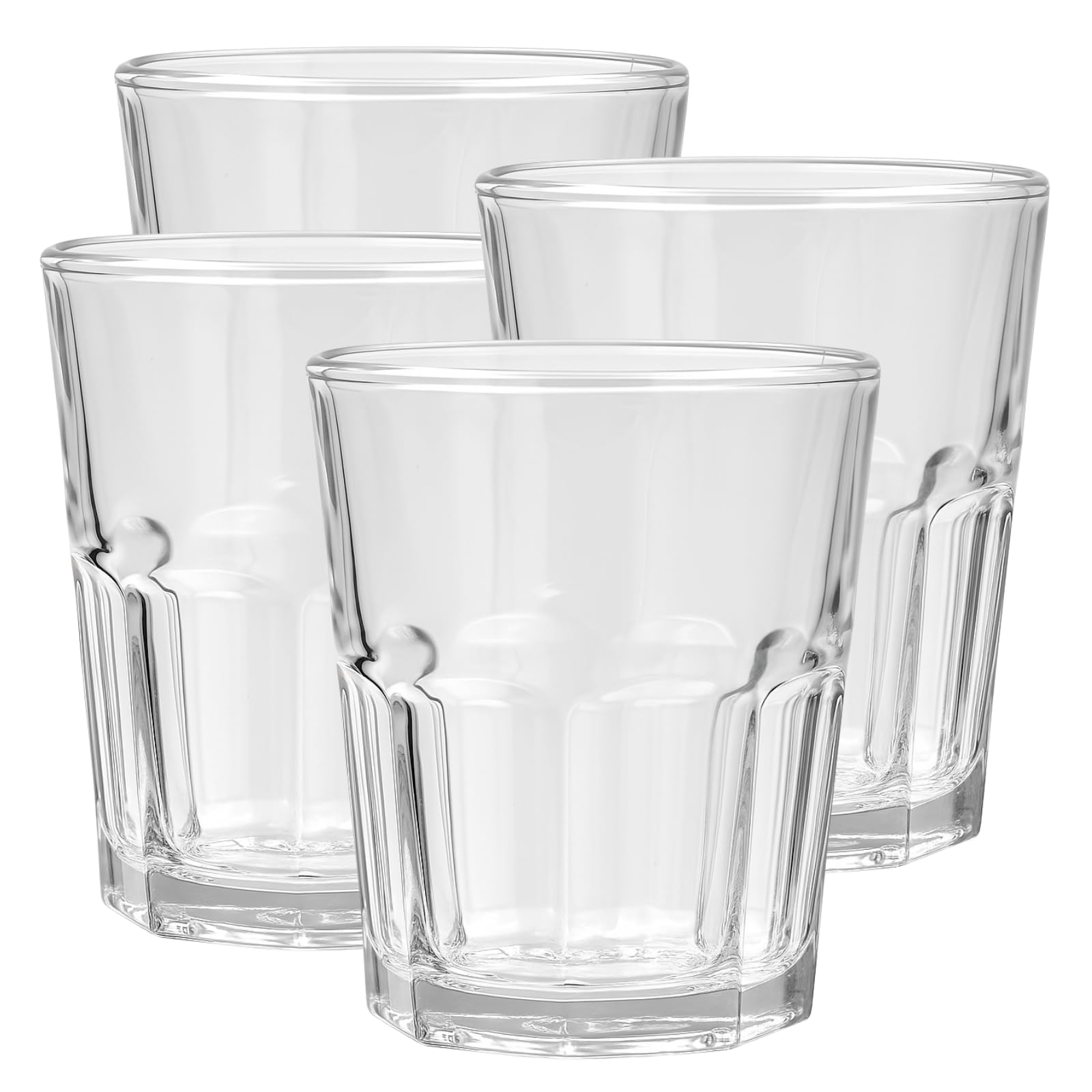 11oz Water Glasses Clear Tumbler Set Kitchen Essentials Everyday Glassware, 4pk
