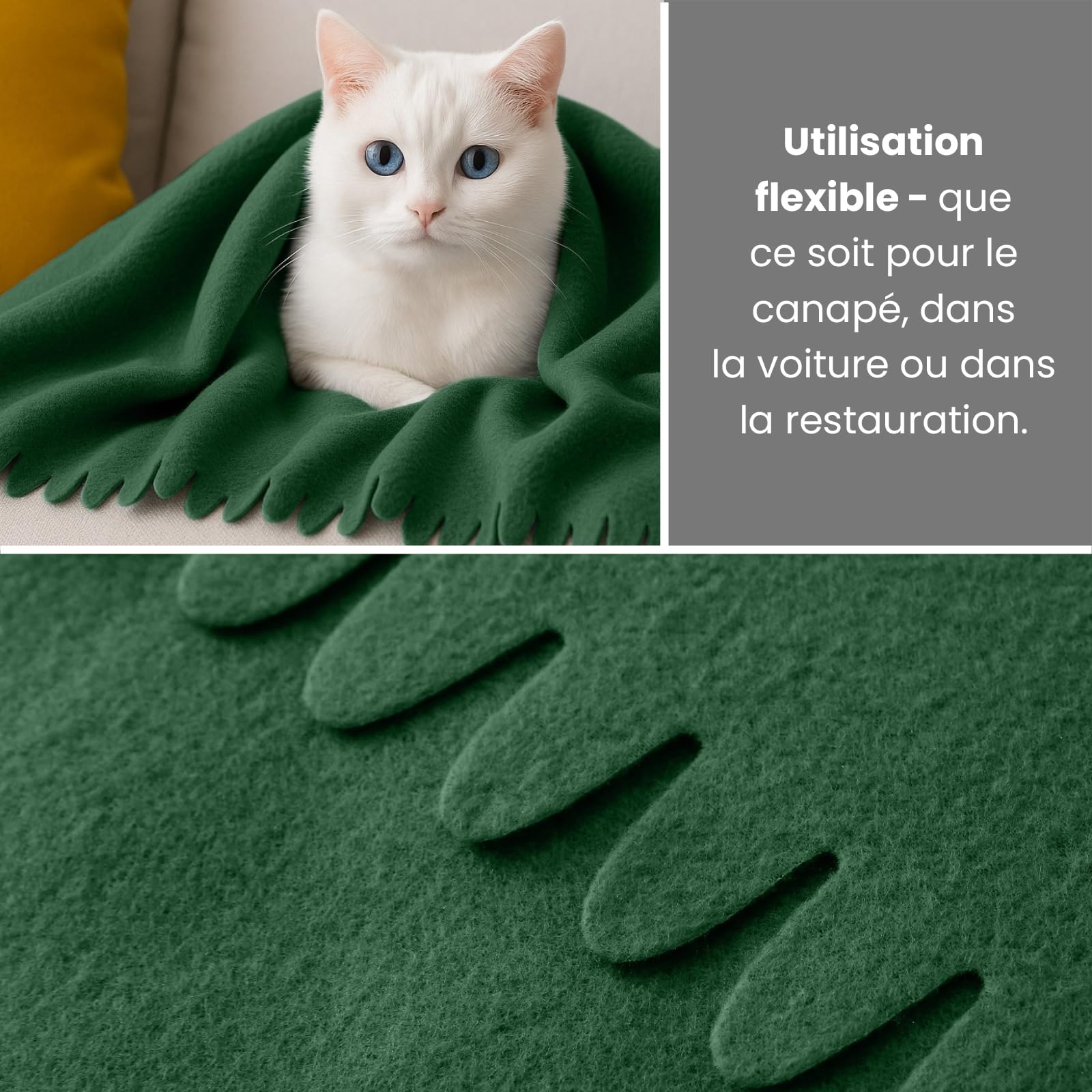 wometo Lot de 16 couvertures polaire Wave - 120 x 160 cm - Certifié Öko-Tex