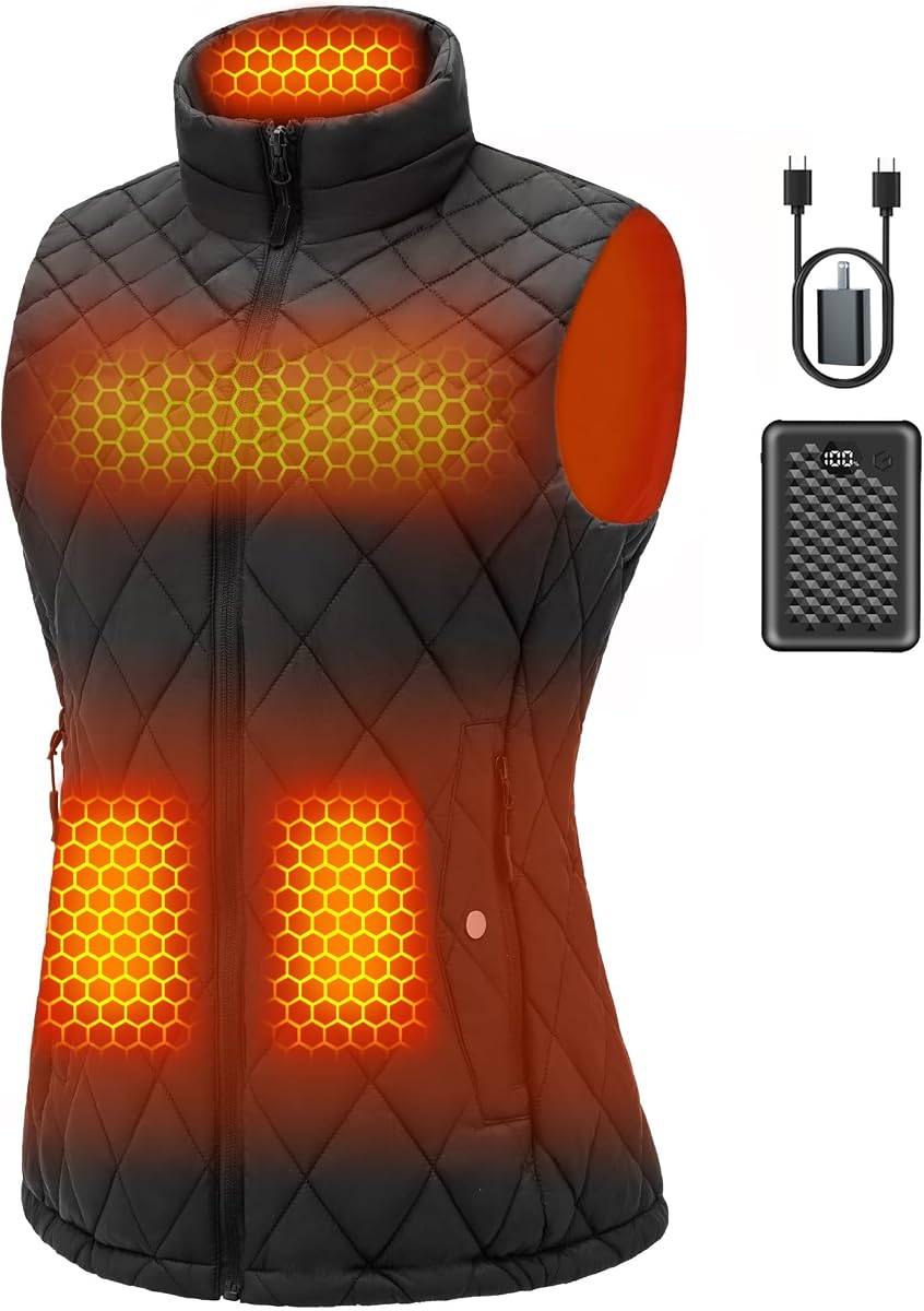 Wulcea Graphene Heated Vest For Women 7.4V Fast Charge Large Capacity Battery