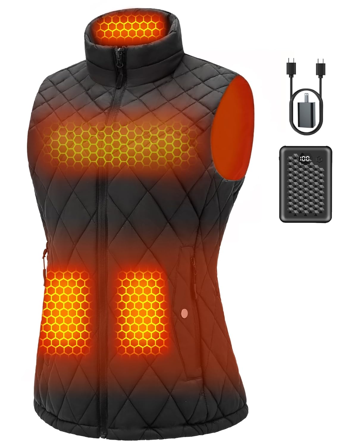 Wulcea Graphene Heated Vest For Women 7 4V Fast Charge Large Capacity Battery