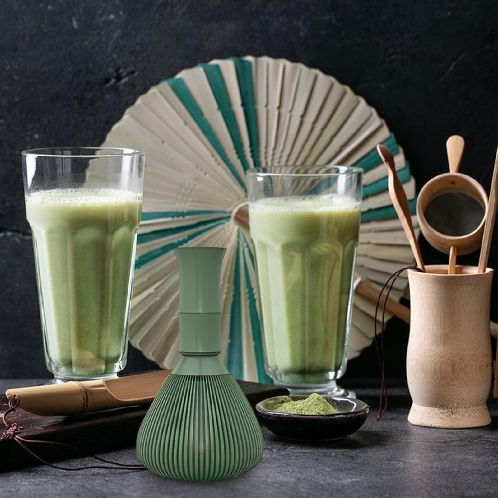 Frusta matcha, mixer matcha, strumento di miscelazione del tè verde, strumento riutilizzabile per la preparazione del tè