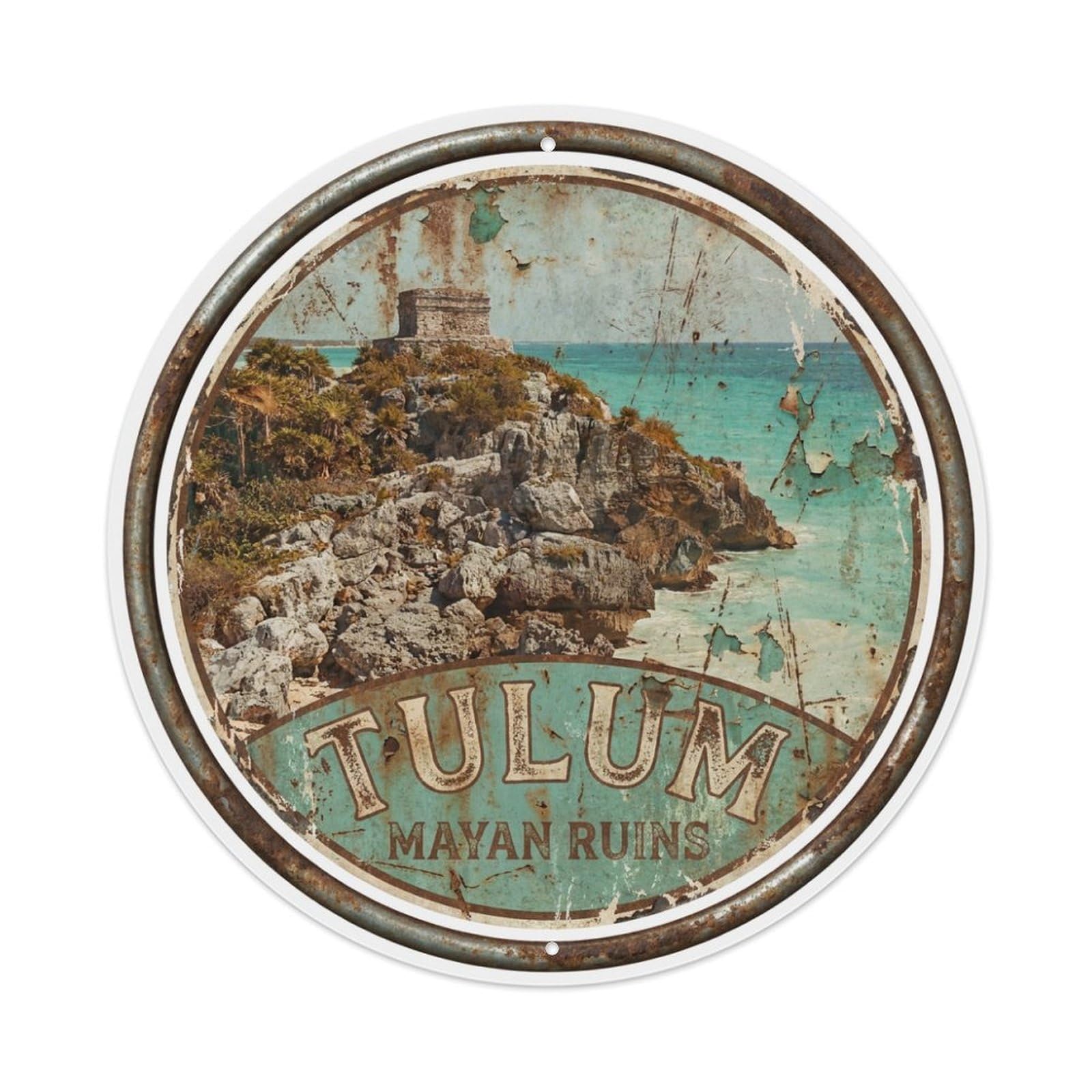 Tgrcjimh Style Metal Tin Sign Retro Travel Mexico Tulum