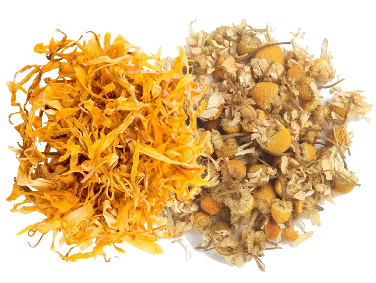 A D Food & Herbs Combo of Dried Chamomile/Calendula Flower Petals Aromatic Edible for Homemade Lattes, Tea Blends, Bath Salts, Gifts, Crafts each pack (20 Gms)-image-20