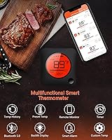 Vista 3 de BFOUR Meat Thermometer Wireless Bluetooth, LCD Digital Meat Thermometer with Dual Probe, Wireless Remote BBQ Thermometer for Smoker Kitchen Cooking