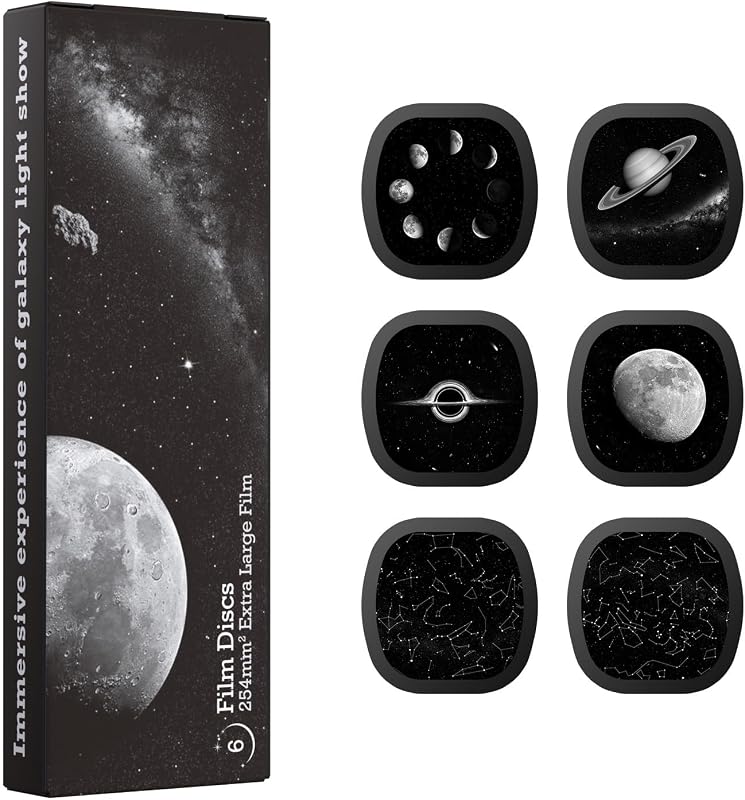 Galaxy Projector Disc, 5K Ultra HD Slide Discs for Ainael Galaxy Projector | Compatible with SKE-TKQ01 & BL-DQY02 (Pro Version) • 8 Themes • Replaceable • Realistic • 6Pcs Disc Set
