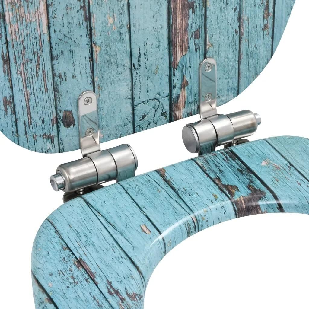 Toilet Seat With Soft-Close Lid MDF Reclaimed Wood Design